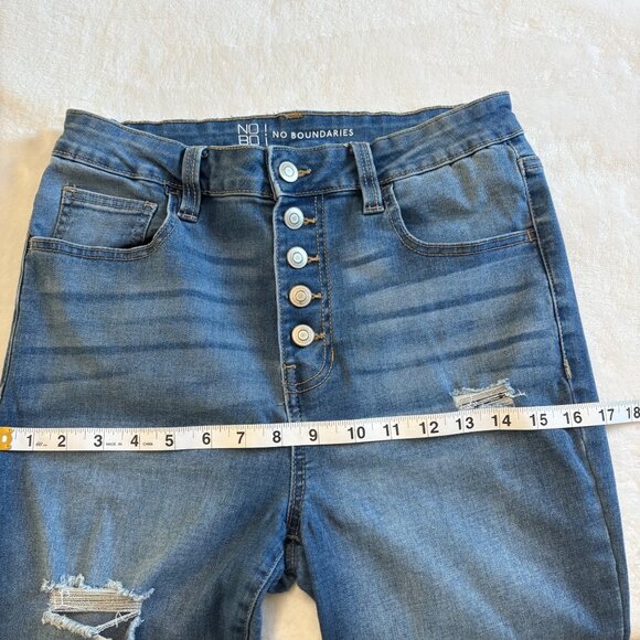 No Boundaries Womens Distressed High-Rise Skinny Jeans Junior Size 11 - Picture 13 of 14